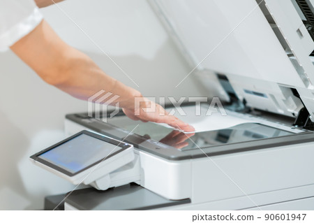 Casual businessman taking a copy, no face Casual businessman taking a copy, no face 90601947