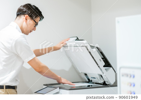 Casual businessman taking a copy 90601949