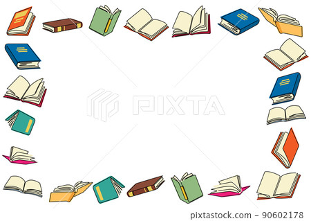 books line art pattern frame vector illustration 90602178