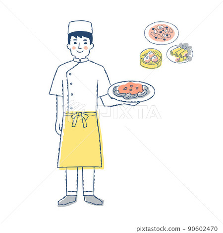 Cooking with a Chinese restaurant clerk 90602470
