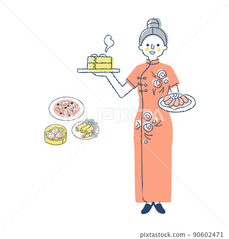 Cooking with a Chinese restaurant clerk 90602471