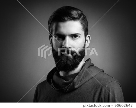 Portrait of handsome man with beard and mustache Portrait of handsome man with beard and mustache 90602642