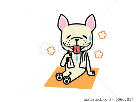 French bulldog cream that seems to be comfortable to sweat in the sauna French bulldog cream that seems to be comfortable to sweat in the sauna 90602894
