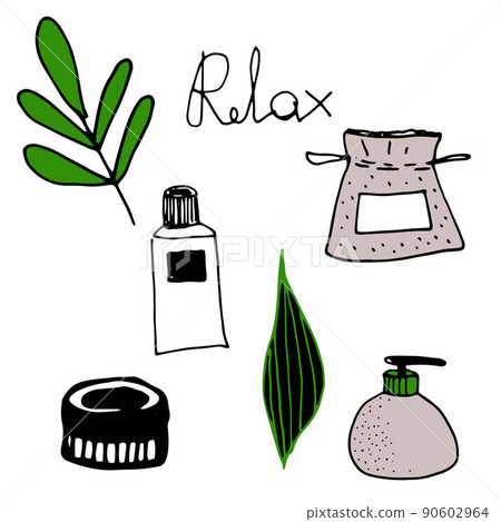 vector set of doodles elements for relaxation and harmony 90602964