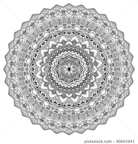 曼陀羅藝術（幾何圖案、線條、花朵） 90603841