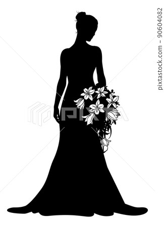 Bride Bridal Wedding Dress Silhouette Woman Design Bride Bridal Wedding Dress Silhouette Woman Design 90604082