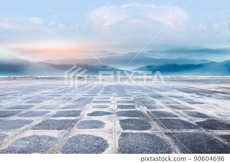 無人岩路廣場平台義志棉花起伏的山脈景觀。 無人岩路廣場平台義志棉花起伏的山脈景觀。 90604696