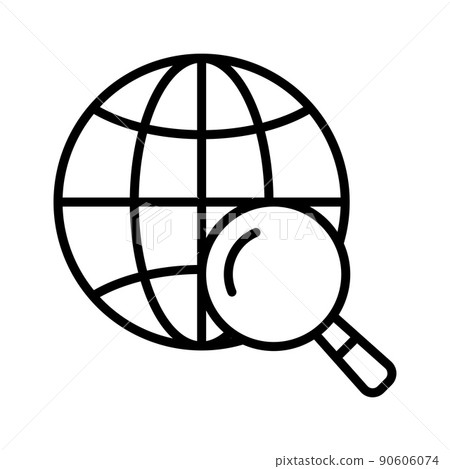 Global search icon on white background. Vector illustration. Global search icon on white background. Vector illustration. 90606074