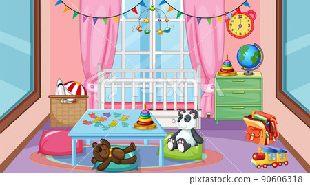 Empty kindergarten classroom interior with many kid toys Empty kindergarten classroom interior with many kid toys 90606318