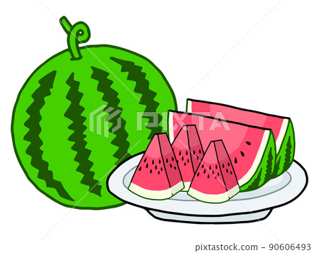 Watermelon 20_ Round ball and cut D (with plate / assorted set) 90606493