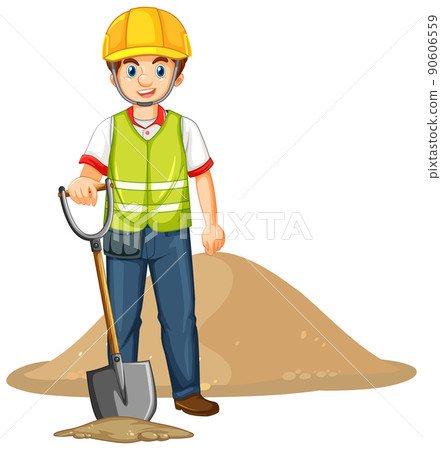 A construction worker cartoon character A construction worker cartoon character 90606559