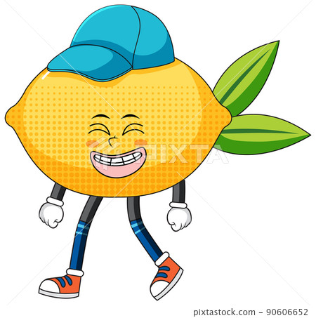 A lemon cartoon character on white background - Stock Illustration ...