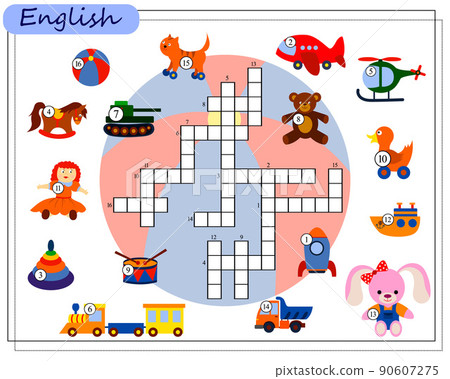 crossword toys, learning English. vector isolated on a white background 90607275
