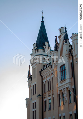 The Richard's Castle building exterior detail in downtown district of Kyiv The Richard's Castle building exterior detail in downtown district of Kyiv 90608329