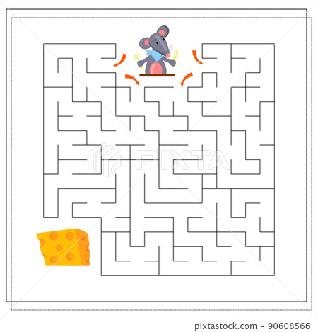 A logical game for children, help the rat to pass the maze and get to the cheese. A logical game for children, help the rat to pass the maze and get to the cheese. 90608566