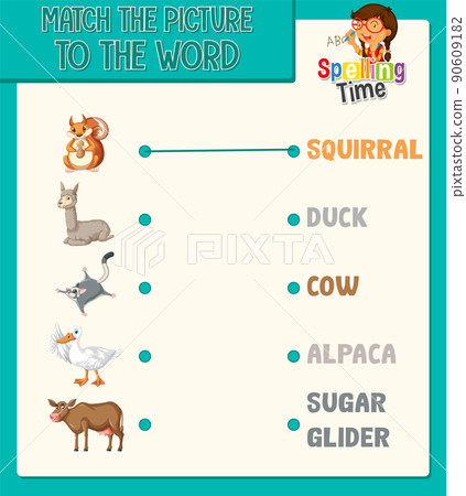 Word to picture matching worksheet for children 90609182