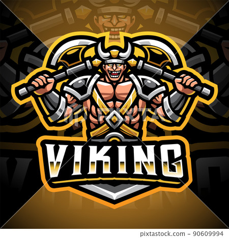 Viking mascot gaming logo design holding axe Viking mascot gaming logo design holding axe 90609994