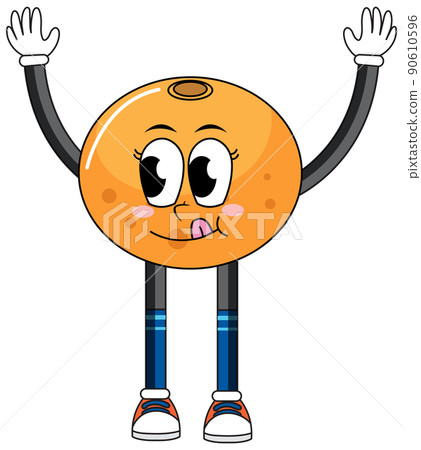 Moon cartoon character on white background Moon cartoon character on white background 90610596