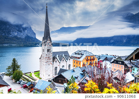 Hallstatt, Austria - Scenic small village in Dachstein Alps 90611068
