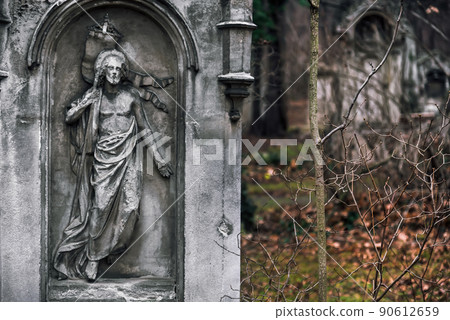 Headstone with Statue on Saint Marx Cemetery 90612659