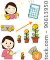 Savings (young woman) illustration 90613950