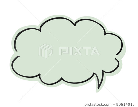 Simple handwritten cloud-shaped balloon - Stock Illustration [90614013 ...