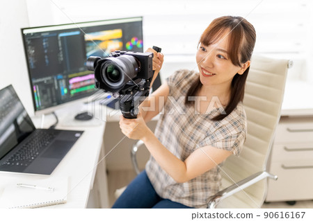 Gimbal shooting digital single-lens video / video creator Gimbal shooting digital single-lens video / video creator 90616167