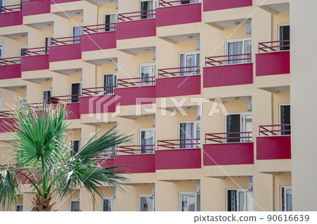 A large number of identical balconies. A large number of identical balconies. 90616639