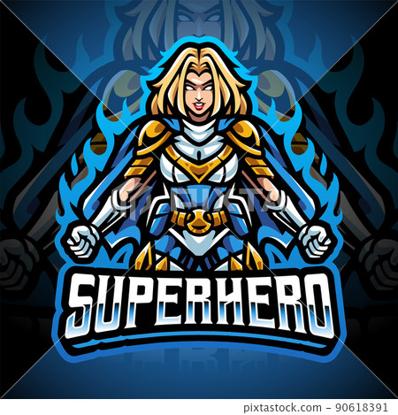 Superhero girls esport mascot logo design 90618391