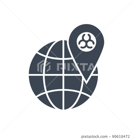 Outbreak virus world related vector glyph icon 90618472