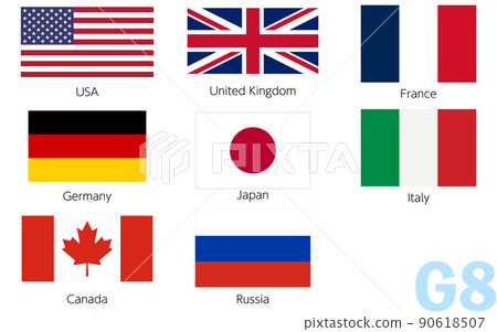 Flag set of G8 member countries 90618507