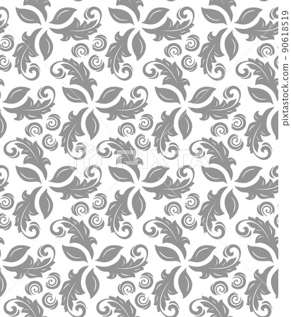 Floral Seamless Vector Pattern With Leaves 90618519