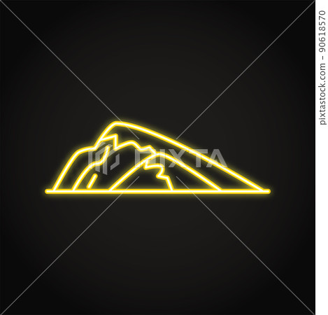 Mountain with ledges icon in thin line style Mountain with ledges icon in thin line style 90618570