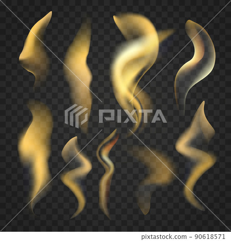 Set of transparent realistic fire flames Set of transparent realistic fire flames 90618571
