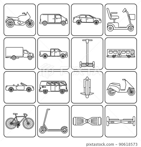 Collection of transport icons Collection of transport icons 90618573