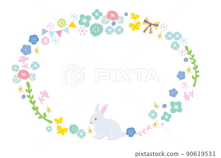 2023 New Year's card design Scandinavian rabbit 90619531