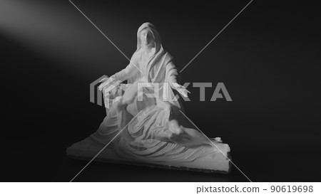 3D Illustration of the Pieta Statue in Italy. 3d rendering. 90619698