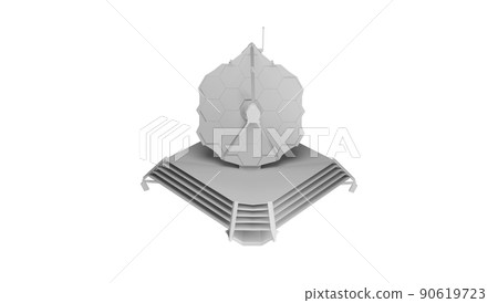 James Webb Space Telescope Isolated on White Background. 3d rendering. James Webb Space Telescope Isolated on White Background. 3d rendering. 90619723