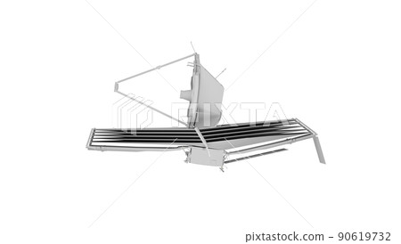 James Webb Space Telescope Isolated on White Background. 3d rendering. 90619732
