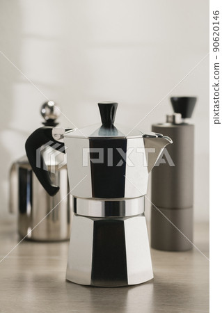 Moka pot, Italian style's brewing coffee equipment. 90620146