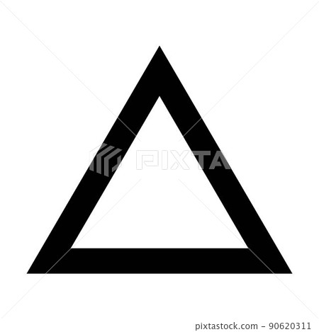 Triangle shape icon vector symbol outline stroke for creative graphic design ui element in a pictogram illustration 90620311