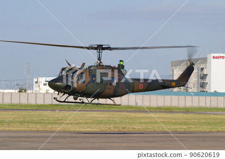 Ground Self-Defense Force helicopter flying low 90620619