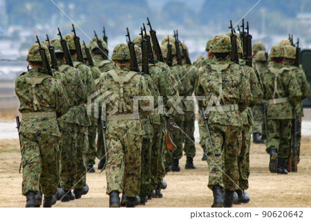 Ground Self-Defense Force members marching Ground Self-Defense Force members marching 90620642