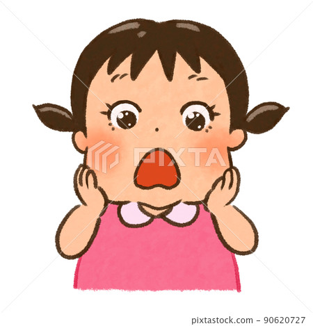 驚訝的女孩上半身 90620727
