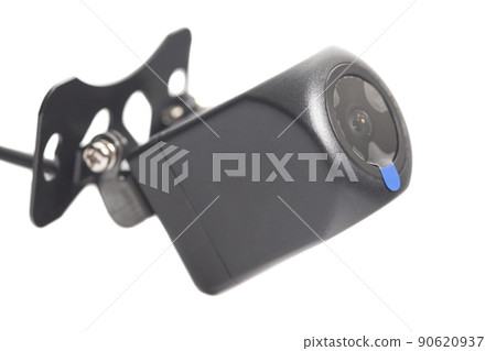 car rear view camera for parking assistance isolated on white background 90620937