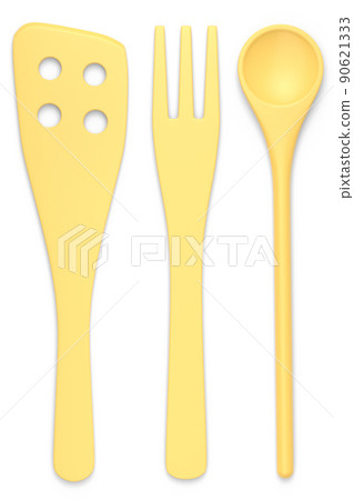 Wooden kitchen utensils, tools and equipment on white background. Wooden kitchen utensils, tools and equipment on white background. 90621333