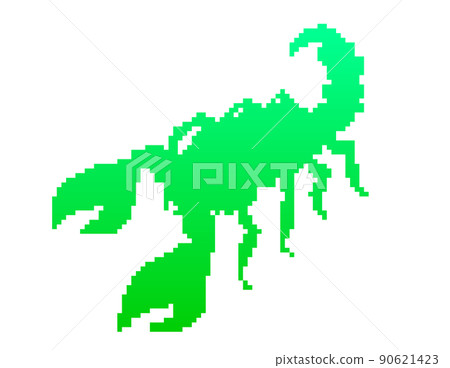 像素藝術蝎子剪影(綠色) 像素藝術蝎子剪影(綠色) 90621423