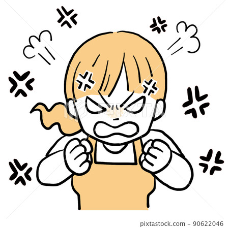 一位非常生氣的家庭主婦的插圖 一位非常生氣的家庭主婦的插圖 90622046