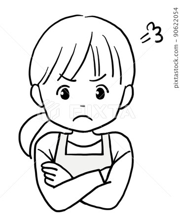 一個只有線條圖的憤怒家庭主婦的插圖 90622054