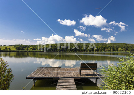 Pier on the pond Jenoi-to, Hungary 90622360